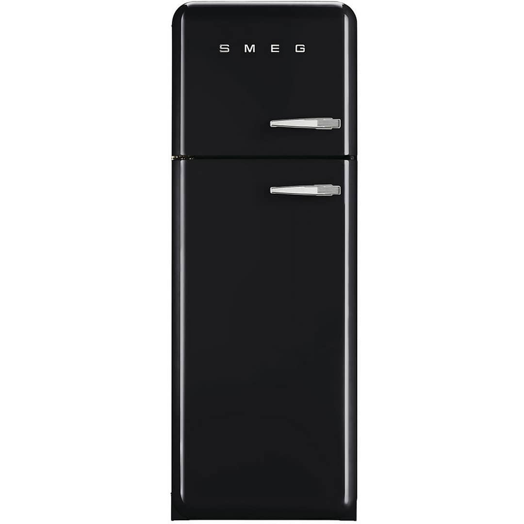 black retro fridge freezer