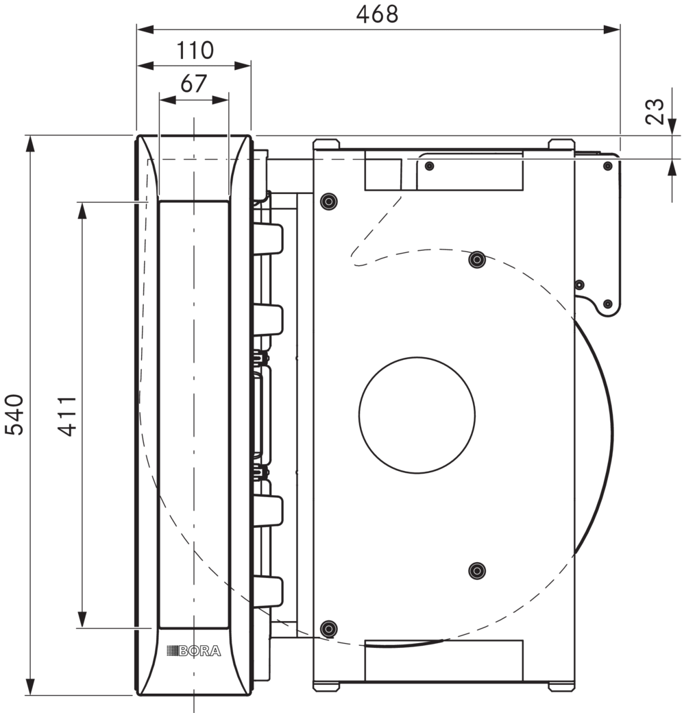 BORA PKAS3AB Professional 3.0 Pro Cooktop Extractor With Integrated Fan